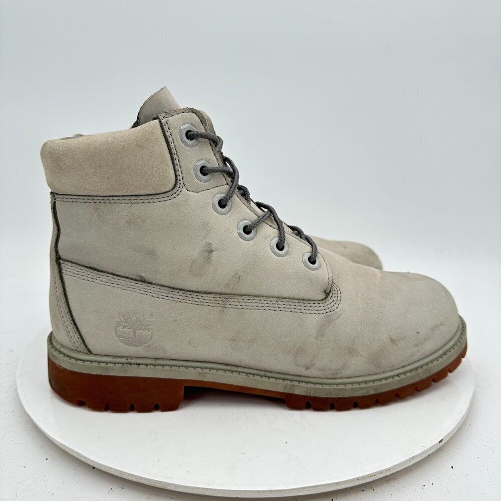 Timberland AF 6'' Inch Premium Men Size 7 Light Grey Leather Ankle Combat Boot - Picture 4 of 11